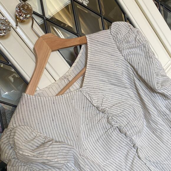 La Vie Rebecca Taylor Ruching Detail Long Sleeve Blouse w/ Puff Sleeve & Rufflin - Picture 7 of 16